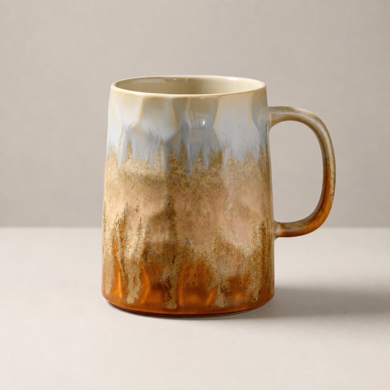 Amber Flow reactive glaze mug, hero shot