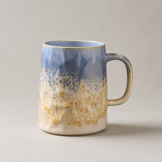 Cloud Peak Blue reactive glaze mug, hero shot